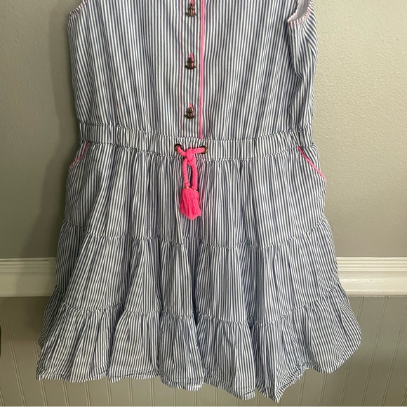 Aphorism Girls Stripe Blue White Pink Sailor Dress Size 6X - Picture 6 of 9
